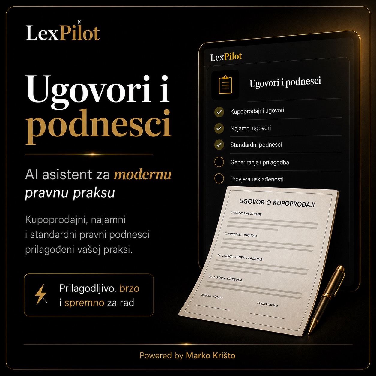 Ugovori i podnesci u LexPilotu