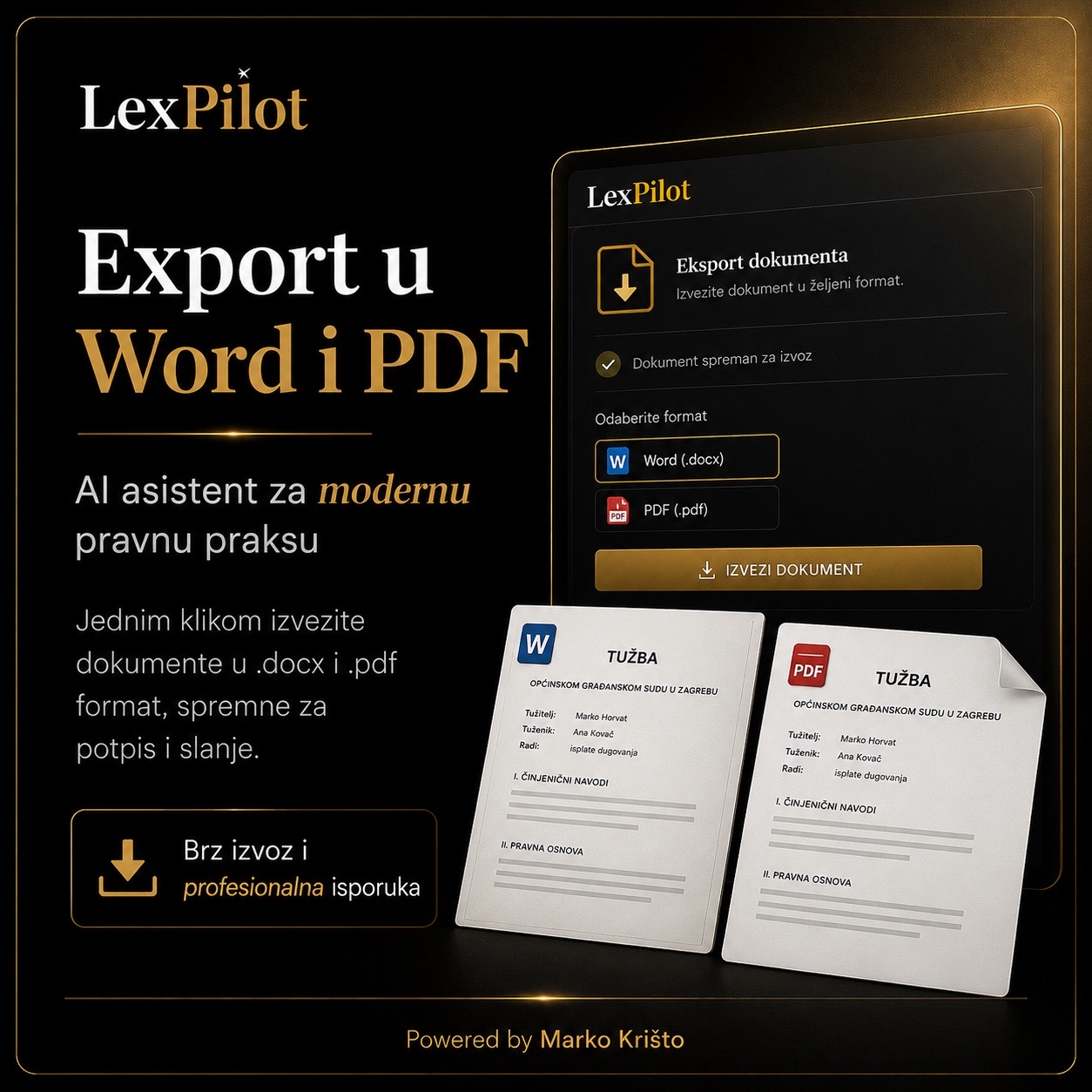 Export u Word i PDF